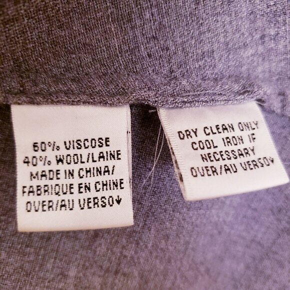 DB Life by Dana Buchman Grey Open Front Lightweight Wool Blend Jacket Size L EUC - Picture 9 of 9